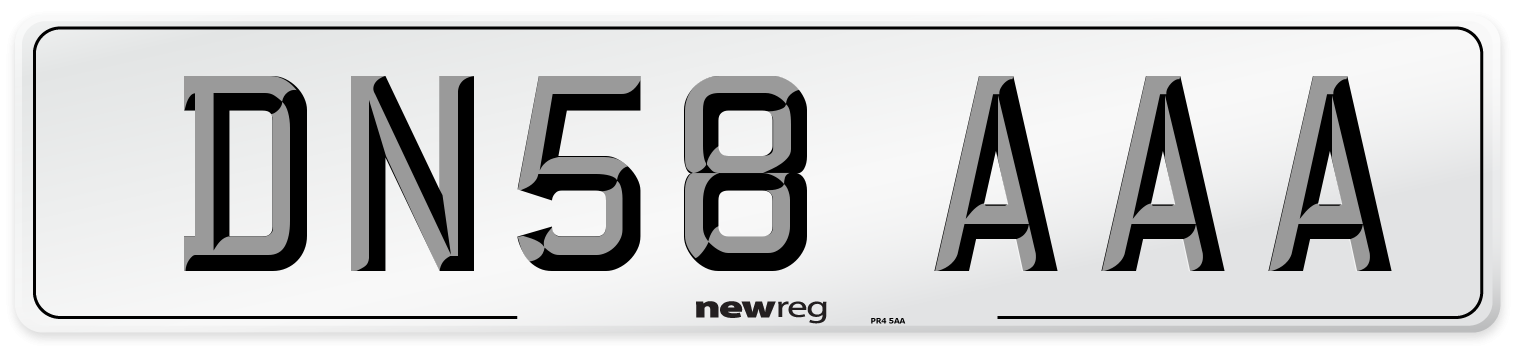 DN58 AAA Number Plate from New Reg
